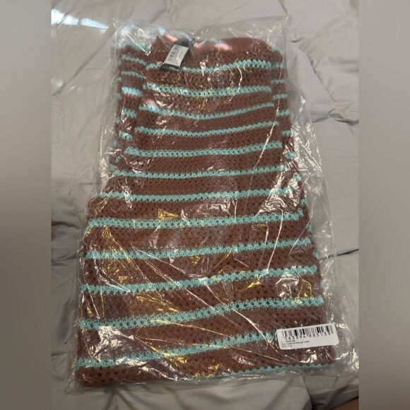 Striped Crochet Knit Wide Leg trousers in size small - Picture 4 of 6